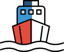 Shipping Filled Half Cut Icon vector