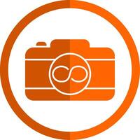 Infinity Glyph Orange Circle Icon vector