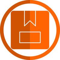 Package Box Glyph Orange Circle Icon vector