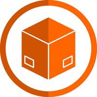 Box Glyph Orange Circle Icon vector