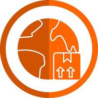 WorldWide Shipping Glyph Orange Circle Icon vector