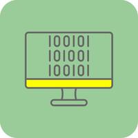 Binary Code Filled Yellow Icon vector