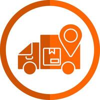 Delivery Status Glyph Orange Circle Icon vector