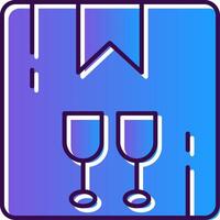 Fragile Gradient Filled Icon vector