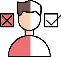 Decision Making Filled Half Cut Icon vector