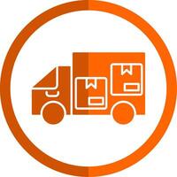 Express Delivery Glyph Orange Circle Icon vector