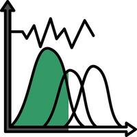 Wave Chart Filled Half Cut Icon vector