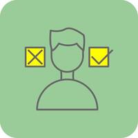 Decision Making Filled Yellow Icon vector