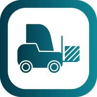 Forklift Glyph Gradient Round Corner Icon vector