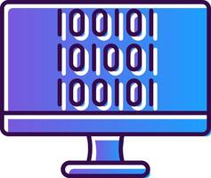 Binary Code Gradient Filled Icon vector