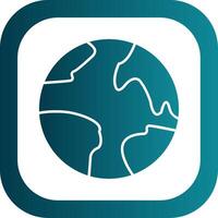 Planet Earth Glyph Gradient Round Corner Icon vector