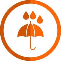 Umbrella Glyph Orange Circle Icon vector