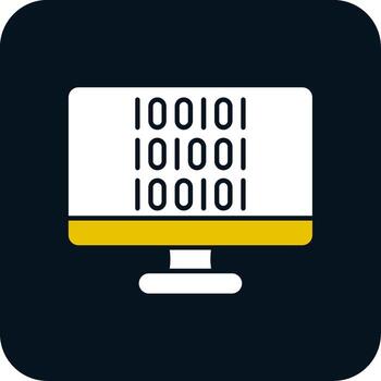 binario código glifo dos color icono vector