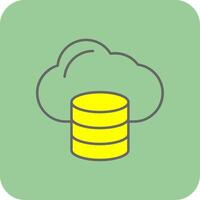 Cloud Data Filled Yellow Icon vector