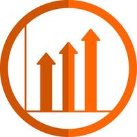 Trend Glyph Orange Circle Icon vector