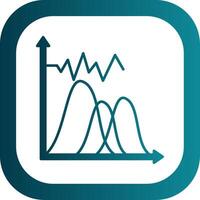 Wave Chart Glyph Gradient Round Corner Icon vector