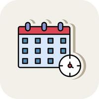 Schedule Line Filled White Shadow Icon vector