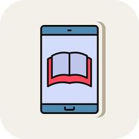 Education App Line Filled White Shadow Icon vector