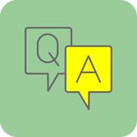 Question And Answer Filled Yellow Icon vector