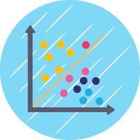 Scatter Graph Flat Blue Circle Icon vector