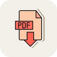 Download PDF Line Filled White Shadow Icon vector