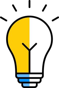 idea lleno medio cortar icono vector