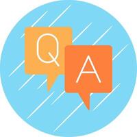 Question And Answer Flat Blue Circle Icon vector
