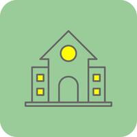 School Filled Yellow Icon vector