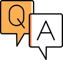 Question And Answer Filled Half Cut Icon vector