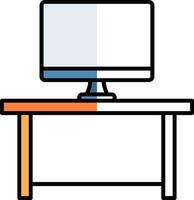 Work Space Filled Half Cut Icon vector
