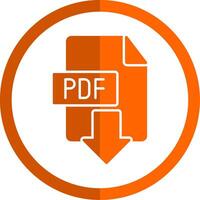 Download PDF Glyph Orange Circle Icon vector