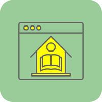 Online Education Filled Yellow Icon vector