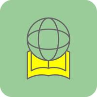 Global Education Filled Yellow Icon vector
