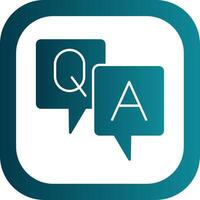 Question And Answer Glyph Gradient Round Corner Icon vector