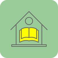 Home School Filled Yellow Icon vector