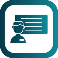 Tutor Glyph Gradient Round Corner Icon vector