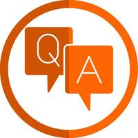 Question And Answer Glyph Orange Circle Icon vector