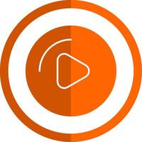 Play Button Glyph Orange Circle Icon vector