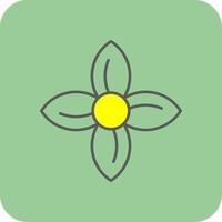 Clematis Filled Yellow Icon vector
