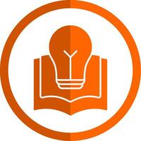 Knowledge Glyph Orange Circle Icon vector