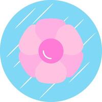 Hydrangea Flat Blue Circle Icon vector