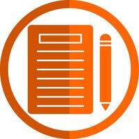 Notes Glyph Orange Circle Icon vector