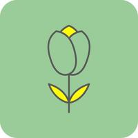 tulipán lleno amarillo icono vector