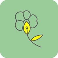 Orchid Filled Yellow Icon vector