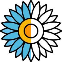 Dahlia Filled Half Cut Icon vector