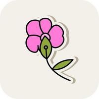 Orchid Line Filled White Shadow Icon vector