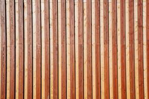 Pattern of boards, wooden wall decoration of the building, street facade of the room, vertical lines, made of wood, natural materials, abstraction and minimalism. photo