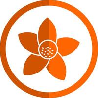 Cherry Blossom Glyph Orange Circle Icon vector