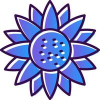 Sunflower Gradient Filled Icon vector