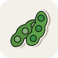 Soybean Line Filled White Shadow Icon vector